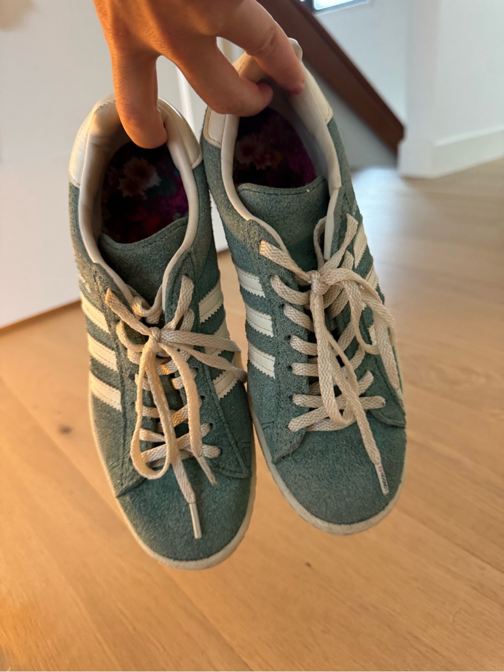 Adidas Campus Suede Sneakers - Green with White Stripes